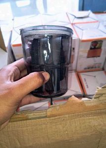 White &amp; Brown Slub Glass Tumbler with Sleeve