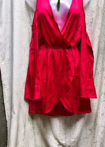 5248. Red Wrap Dress