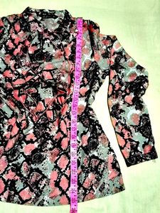Snakeskin Print Ruffled Top.