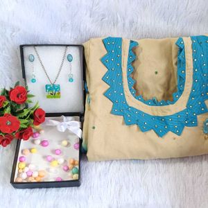 Ethnic Dress & Jewelry Set