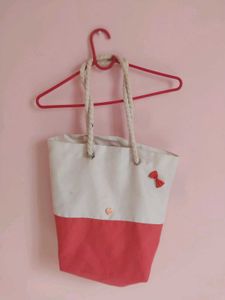 Cute Two-Tone Tote Bag