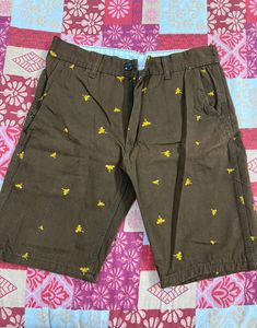 Olive Boys Shorts With Detailing
