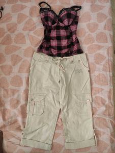 Y2K Cargo Capri Pants