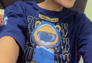 Casual Blue Oversized T Shirt