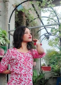 Ethnic Pink floral kurti