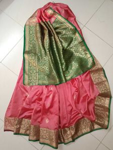 Elegant Pink Banarasi Saree