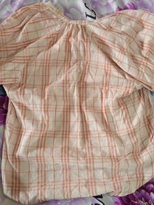 oversized Pink Plaid Top