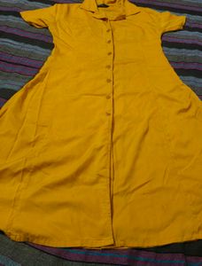 Yellow belted dress