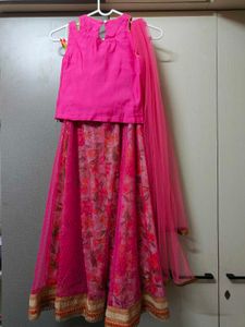 Pink Lehenga Choli For Girls(9-10 Yrs)