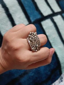 Silver Tone Statement Ring