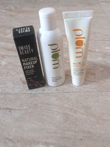 Plum Toner, Day Cream, Swiss Beauty makeup Fixer