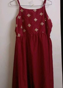 Maroon Sundress with Gold Accents