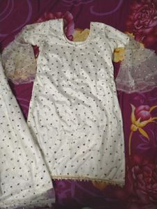 White Embellished Kurta Set