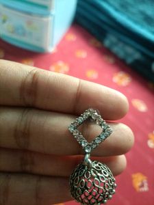 Silver Jhumka Earrings