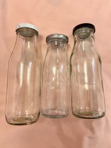 Set Of 3 Glass Bottles
