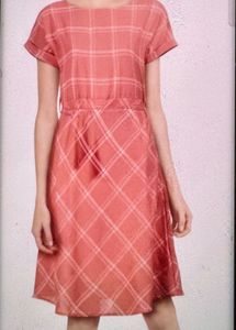 Coral Plaid Sundress