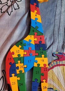 Giraffe Puzzle With Alphabets And Numbers