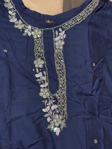 Elegant Blue Embroidered Kurta
