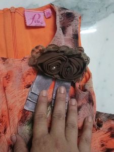 Hogh Low Pattern Frock For Girls