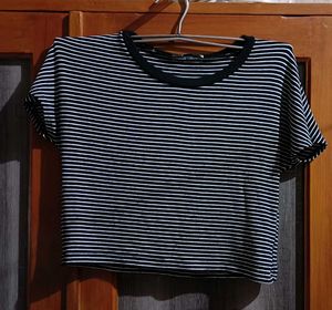 Striped Cropped Tee