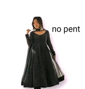 New/Unused Black Anarkali With Dupatta