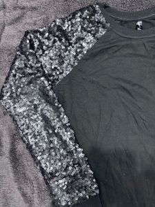 Sequin Sleeve Top