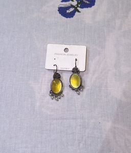 Yellow Stone Drop Earrings