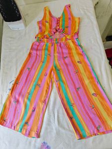 Striped Girl&#39;s Jumpsuit Set