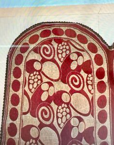 5 seater sofa cover- Royal red and golden work:3+2