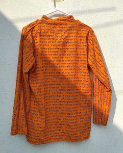 Orange Printed Kurta