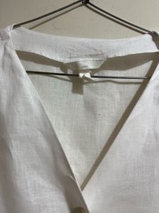 H&amp;M Linen Old Money Wrap top