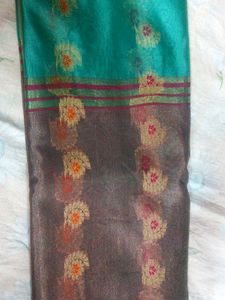 Elegant Green Saree with Blouse