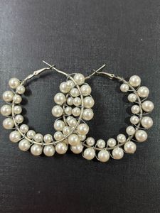 White Pearl Hoops