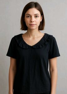 Urban Revivo Ruffle Collar T-shirt