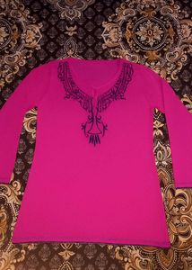 Pink Embroidered Top