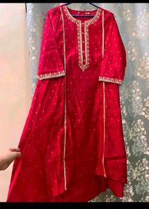 Red Embroidered Kurti