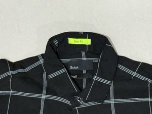 Black Checkered Casual Shirt slim fit