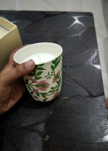 Scented Candle in floral ceramic glasses