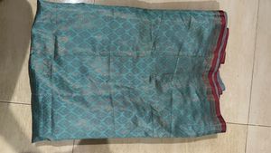 Aqua Blue Saree With Pink Little