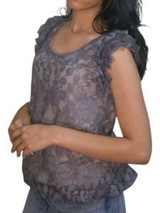 Grey Floral Top