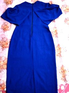 Blue Frill Cape Bodycon Dress