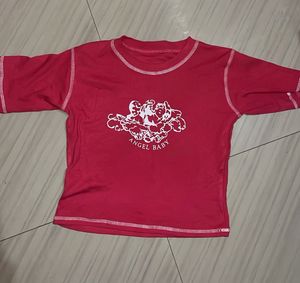 Red 'Angel Baby' Graphic Tee