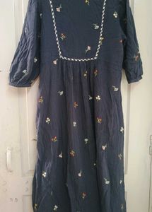 Embroided Blue Dress