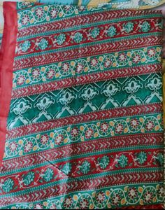 Red Floral Kalamkari Saree