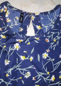 Floral Printed Navy Dress, M