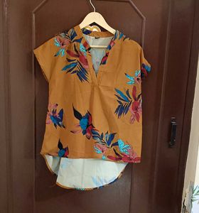 Mustard Floral Top