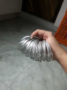 Silver Metal Bangles Set
