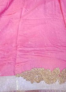 Pink Embellished Saree