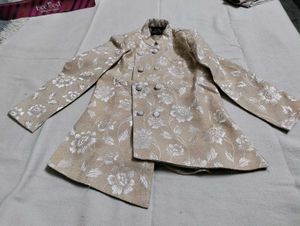Floral Print Double Breasted Sherwani