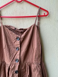 New Brown Button-Down Sundress